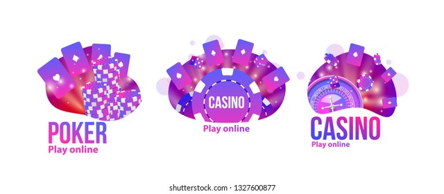casino logos set place for text 