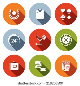 Casino and luck icon set