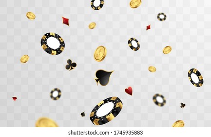 Casino Luxury Vip Invitation With Confetti Celebration Party Gambling Banner Background.