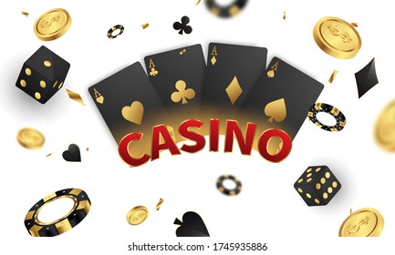 Casino Luxury Vip Invitation With Confetti Celebration Party Gambling Banner Background.