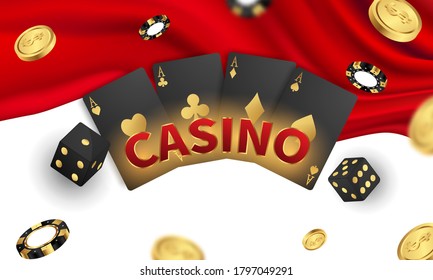 Casino Luxury vip invitation with confetti Celebration party Gambling banner background.