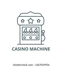Casino machine line icon, vector. Casino machine outline sign, concept symbol, flat illustration