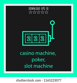 casino machine, poker, slot machine vector icon