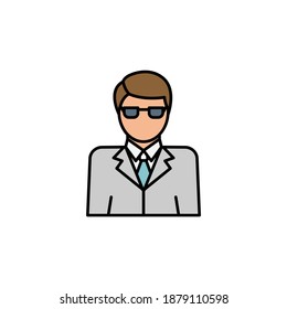 casino manager line icon. Signs and symbols can be used for web, logo, mobile app, UI, UX on white background.