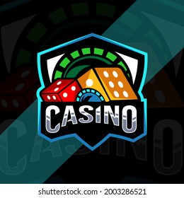 Casino mascot logo esport template design