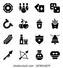 Casino and Native Elements Solid Icons 