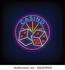 Casino Neon Signs Style Text Vector