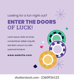 casino night background. casino background. poker chips, tokens, dice, playing cards background. Cartoon Vector illustration for casino, game design, flyer, poster, banner, web, advertising. Blackjack