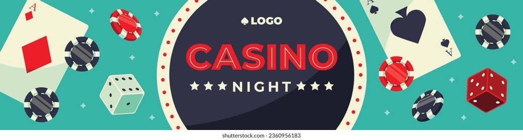 casino night background. casino background. poker chips, tokens, dice, playing cards background. Cartoon Vector illustration for casino, game design, flyer, poster, banner, web, advertising. Blackjack