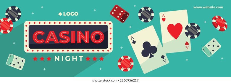 casino night background. casino background. poker chips, tokens, dice, playing cards background. Cartoon Vector illustration for casino, game design, flyer, poster, banner, web, advertising. Blackjack