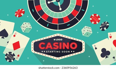 casino night background. casino background. poker chips, tokens, dice, playing cards background. Cartoon Vector illustration for casino, game design, flyer, poster, banner, web, advertising. Blackjack