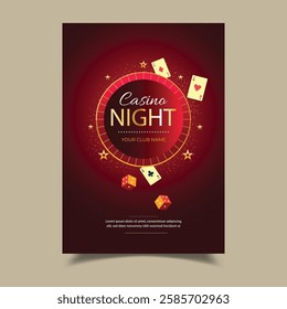 Casino Night Vector Background with Realistic Style