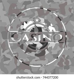 Casino on grey camouflage pattern