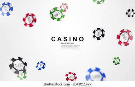 casino Online. Smartphone or mobile phone, slot machine, casino chips flying realistic tokens for gambling, cash for roulette or poker,