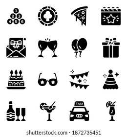 
Casino and Part Celebration Solid Icons 