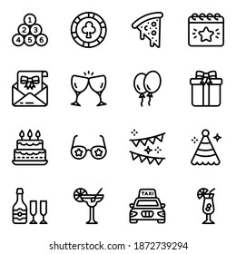 
Casino and Part Celebration Solid Icons 