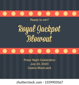 Casino party invitation. Casino poster or banner background or flyer template. Poker Night party