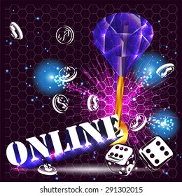 Casino Party Vector - Role the dice - Win big! and roulette