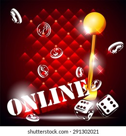 Casino Party Vector - Role the dice - Win big! and roulette