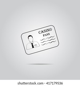 Casino pass simple vector icon 