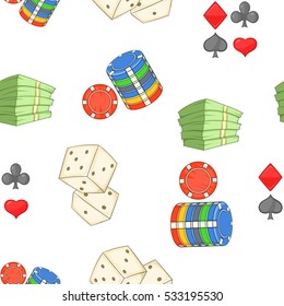 Casino pattern. Cartoon illustration of casino vector pattern for web
