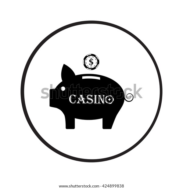 Casino Piggy Bank Chip Vector Icon Stock Vector Royalty Free
