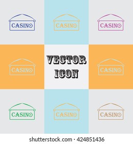 Casino plate vector icon