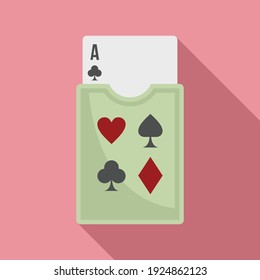 Casino play cards icon. Flat illustration of casino play cards vector icon for web design