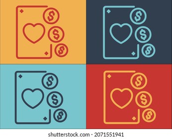 Casino Play Cards Logo, Simple Flat Icon of poker,casino,red