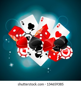 Casino playing card element