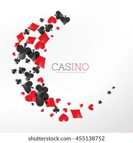 casino playing card elements in wave style