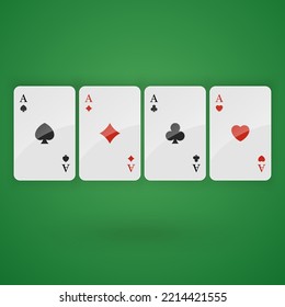 casino playing card Four aces Vector format