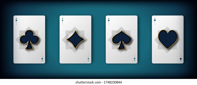 Casino playing cards with blue background