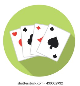 Casino Playing Cards Deck Flat Style Design