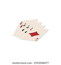 Casino playing cards. Diamonds, Hearts, Clubs, Spades on a white background. Vector illustration.