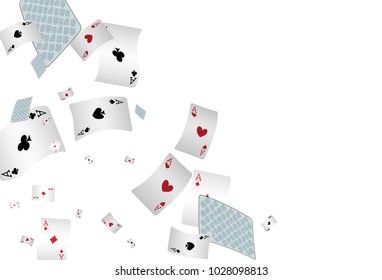 Casino Playing Cards are falling down. Playing Cards rain. Vector illustration