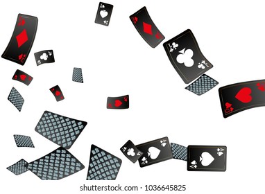 Casino Playing Cards are falling down. Playing Cards rain. Vector illustration