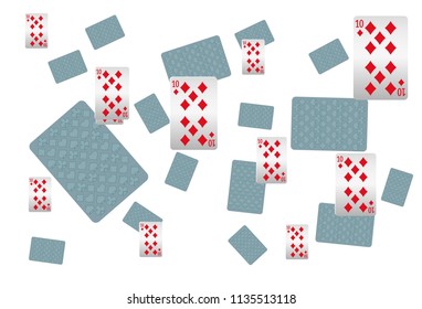 Casino Playing Cards are falling down. Playing Cards rain. Vector illustration