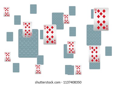 Casino Playing Cards are falling down. Playing Cards rain. Vector illustration