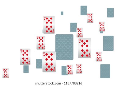 Casino Playing Cards are falling down. Playing Cards rain. Vector illustration