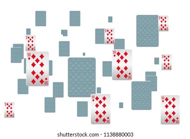 Casino Playing Cards are falling down. Playing Cards rain. Vector illustration