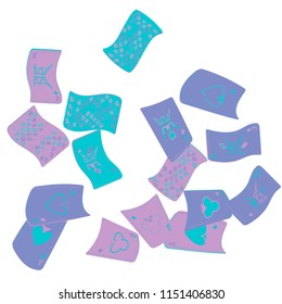 Casino Playing Cards are falling down. Playing Cards rain. Vector illustration