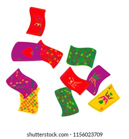 Casino Playing Cards are falling down. Playing Cards rain. Vector illustration
