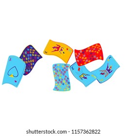 Casino Playing Cards are falling down. Playing Cards rain. Vector illustration