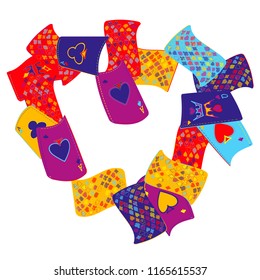 Casino Playing Cards are falling down. Playing Cards rain. Vector illustration