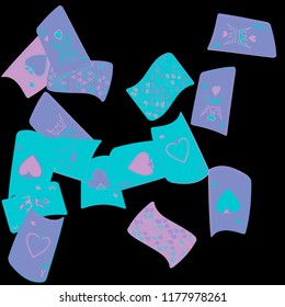 Casino Playing Cards are falling down. Playing Cards rain. Vector illustration