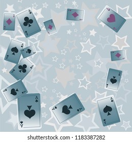 Casino Playing Cards are falling down. Playing Cards rain. Vector illustration