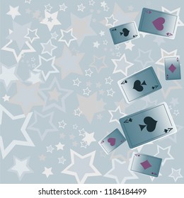 Casino Playing Cards are falling down. Playing Cards rain. Vector illustration