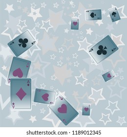 Casino Playing Cards are falling down. Playing Cards rain. Vector illustration