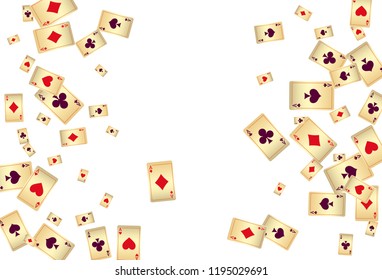 Casino Playing Cards are falling down. Playing Cards rain. Vector illustration